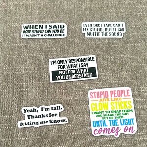 Funny Quote Stickers Set